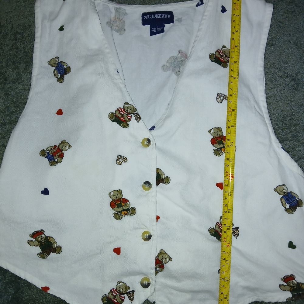 Patriotic Bear Vest Vintage Size Large